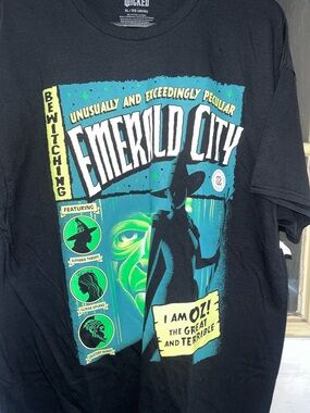 Wicked Emerald City Graphic Tee - Black/Teal